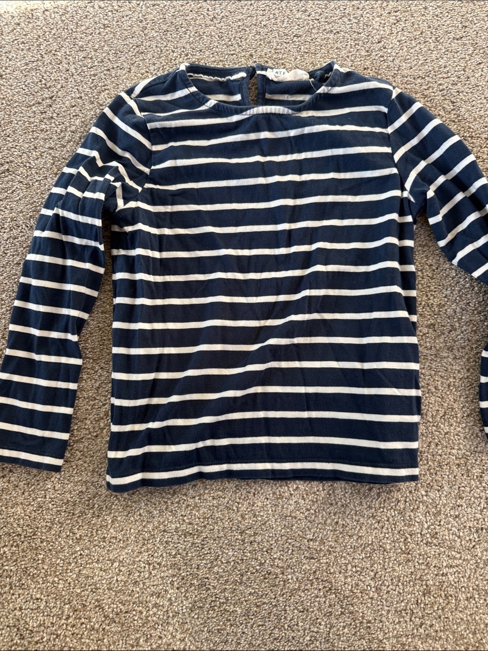 Kids Navy & White Striped Long-Sleeve Top (3-4)